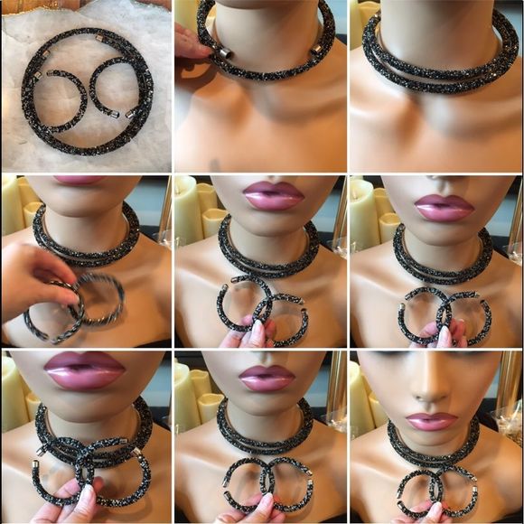 BLACK ICICLE Necklace with 2 Bracelets! - Picture 6 of 9